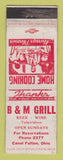 Matchbook Cover - B&M Grill Canal Fulton OH WEAR