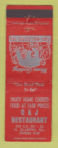 Matchbook Cover - C&J Restaurant North Claxton GA