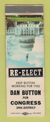 Matchbook Cover - Dan Button for Congress Election WEAR
