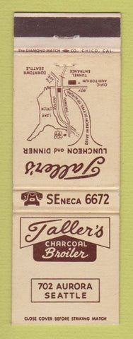 Matchbook Cover - Taller's Charcoal Broiler Seattle WA