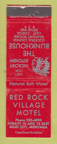 Matchbook Cover - Red Rock Village Motel Miles City MT WEAR