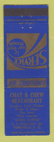 Matchbook Cover - Chat & Chew Restaurant Turbeville SC