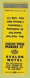 Matchbook Cover - Avalon Motel Paso Robles CA