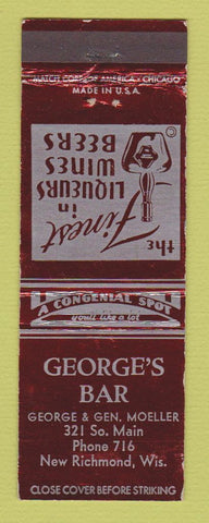 Matchbook Cover - George's Bar New Richmond WI WEAR