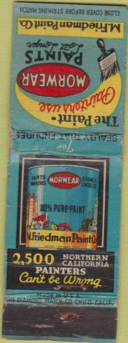 Matchbook Cover - Morwear Paints Friedman NO CA WORN