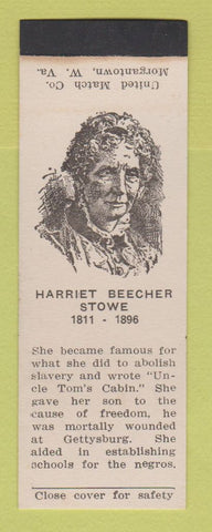 Matchbook Cover - Harriet Beecher Stowe Famous Women SAMPLE