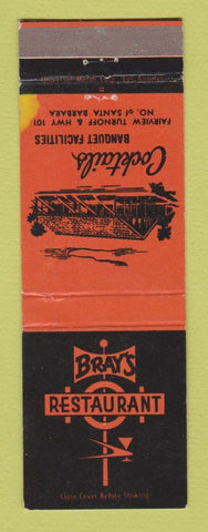 Matchbook Cover - Bray's Restaurant Santa Barbara CA WEAR