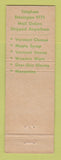 Matchbook Cover - Iron Kettle Country Shop Restaurant Shaftsbury VT