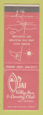 Matchbook Cover - Ojai Valley Inn Country Club CA CREASE