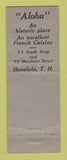 Matchbook Cover - Cafe Maxim Honolulu TH Hawaii WEAR