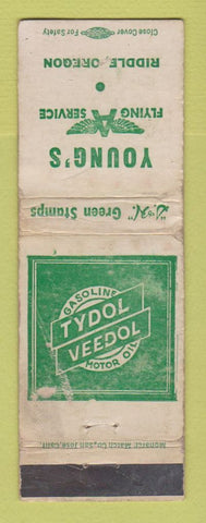 Matchbook Cover - Young's Flying A oil gas Riddle OR Tydol Veedol WORN