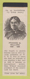 Matchbook Cover - Frances E Willard Famous Women SAMPLE