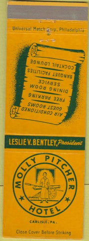 Matchbook Cover - Molly Pitcher Hotel Carlisle PA WEAR