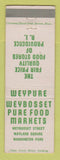 Matchbook Cover - Weybosset Pure Food Markets Providence RI