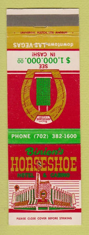 Matchbook Cover - Binion's Horseshoe Casino Hotel Las Vegas NV