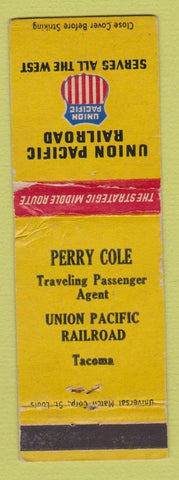 Matchbook Cover - Union Pacific Railroad Perry Cole Tacoma WA WORN