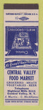 Matchbook Cover - Central Valley Food Market NY grocery