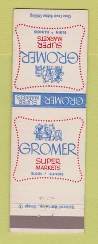 Matchbook Cover - Gromer Super Markets Grocery Elgin IL