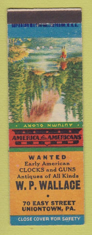 Matchbook Cover - WP Wallace Antiques Uniontown PA