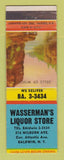 Matchbook Cover - Wasserman's Liquor Store Baldwin NY