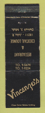 Matchbook Cover - Vincenzo's Restaurant Detroit MI WEAR