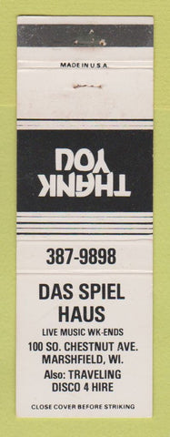 Matchbook Cover - Das Spiel Haus Marshfield WI