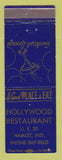 Matchbook Cover - Hollywood Restaurant Hamlet IN