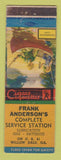 Matchbook Cover - Frank Anderson's oil gas Willow Dale GA