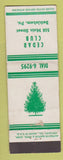 Matchbook Cover - Cedar Club Bethlehem PA WEAR