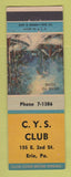 Matchbook Cover - CYS Club Erie PA