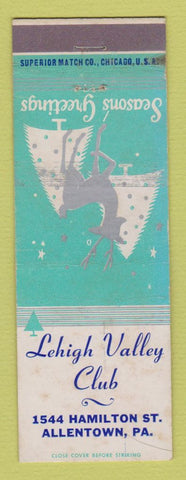 Matchbook Cover - Lehigh Valley Club Allentown PA Christmas WEAR