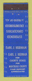 Matchbook Cover - Earl Herman County Judge Election Montrose County