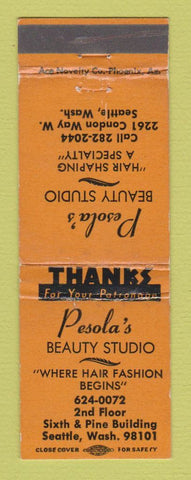 Matchbook Cover - Pesola's Beauty Salon Seattle WA