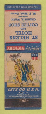 Matchbook Cover - St Helens Hotel Chehalis WA WWII WORN