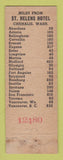 Matchbook Cover - St Helens Hotel Chehalis WA WWII WORN