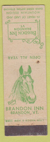 Matchbook Cover - Brandon Inn VT WEAR