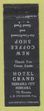 Matchbook Cover - Hotel Grand Nebraska City NE WEAR