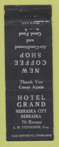 Matchbook Cover - Hotel Grand Nebraska City NE WEAR