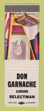 Matchbook Cover - Don Garnache Auburn Selectman Election