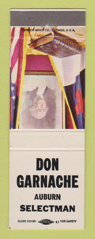 Matchbook Cover - Don Garnache Auburn Selectman Election