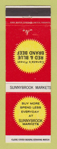 Matchbook Cover - Red and Blue Brand Beef Sunnybrook Markets