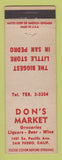 Matchbook Cover - Don's Market Grocery San Pedro CA