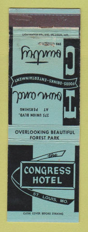 Matchbook Cover - Congress Hotel St Louis MO