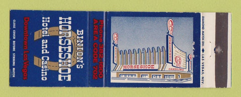 Matchbook Cover - Binion's Horseshoe Casino Hotel Las Vegas NV