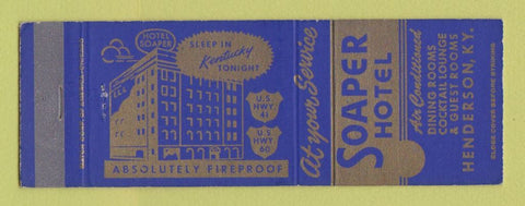 Matchbook Cover - Soaper Hotel Henderson KY