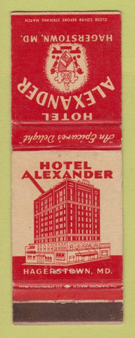Matchbook Cover - Hotel Alexander Hagerstown MD WEAR