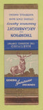 Matchbook Cover - Hartford Insurance Thompson Arganbright Waterville KS