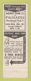 Matchbook Cover - WNEW Radio Jim Lowe Palisades Park WEAR
