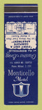 Matchbook Cover - Monticello Motel Seattle WA