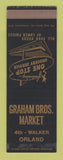 Matchbook Cover - Graham Bros Market Orland SAMPLE WEAR
